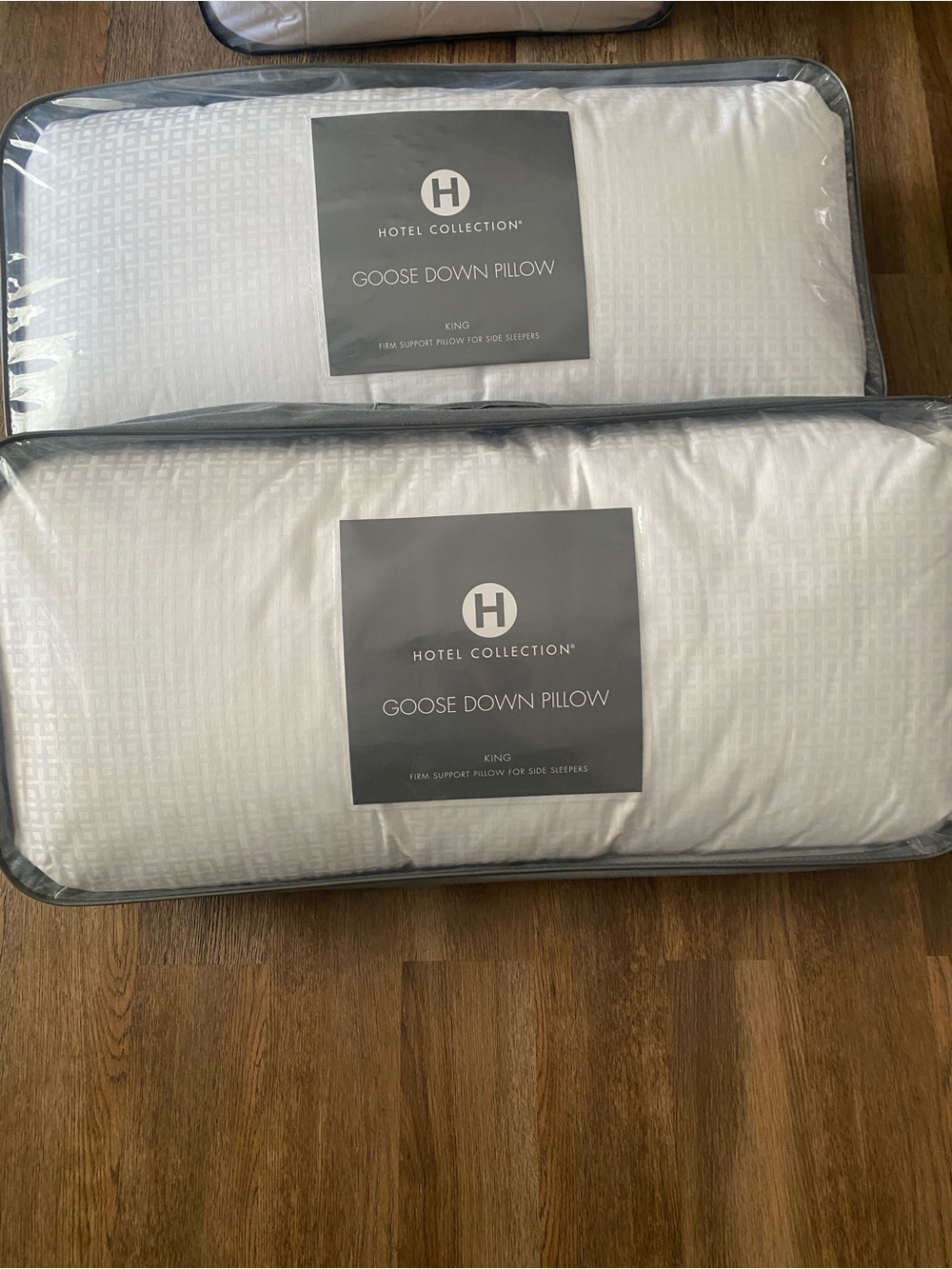 SET 2 Hotel Collection Goose Down Pillow king Firm Support pillow for side Sleep
